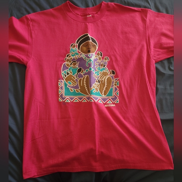 Hanes fitty-fitty vintage pink native woman XL dolls arizona southwestern - Picture 1 of 4